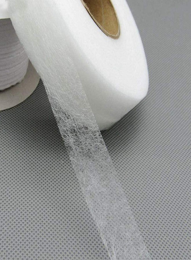 AR Tapes & Plastics Rivil Civil Fabric Double Sided Adhesive Fusing Hem Tape, Buckram Interfacing Interlining Fusible 20mmX100 Yards Sewing Accessory (White) (1) - Image 1
